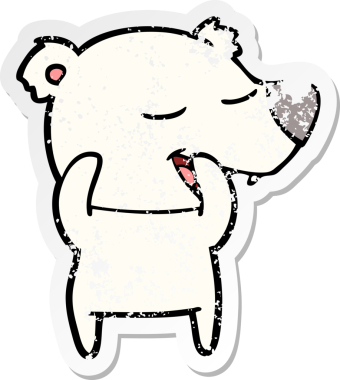 Karikatür kutup ayısının orijinal sıkıntılı çıkartması.