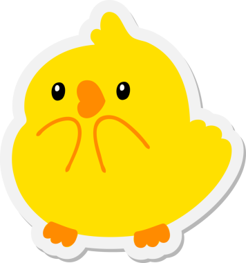 Orijinal şirin, şaşırmış yavru kuş etiketi