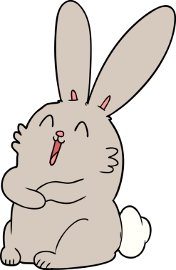 Orijinal çizgi film gülen tavşan.