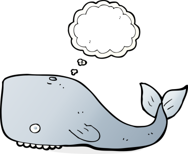 Düşünce baloncuklu orijinal balina