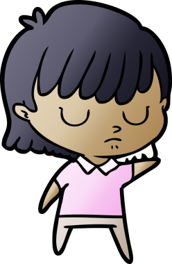 Bir insan tarafından çizilmiş orijinal karikatür kadın.