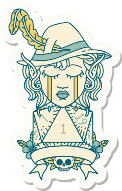 Ağlayan elf ozan karakterinin orijinal çıkartması.