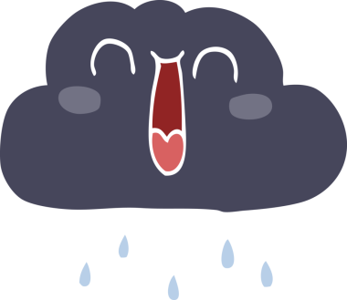 Mutlu bir yağmur bulutunun orijinal karikatürü