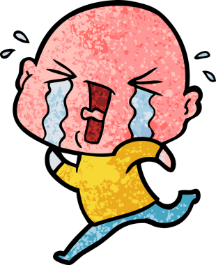 Asıl çizgi film ağlayan kel adam.