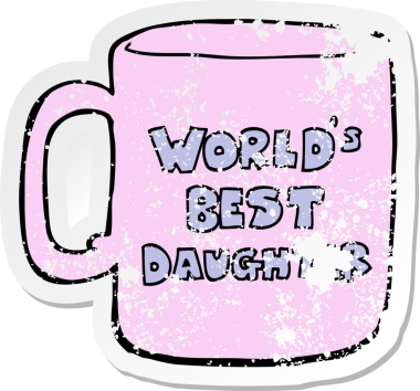 Dünyanın en iyi kızı suratının orijinal kederli çıkartması.