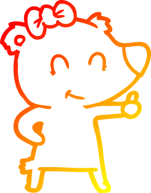 Bir dişi ayı çizgi filminin orjinal sıcak çizgi çizimi