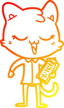 Bir çizgi film kedisinin orjinal sıcak çizgi çizimi