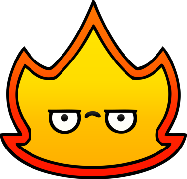 Yangının orjinal gölgelenmiş karikatürü