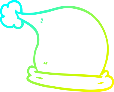 Bir karikatür Noel şapkasının orjinal soğuk gradyan çizimi