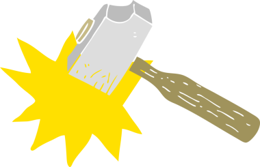 Çekicin orijinal düz renk çizimi