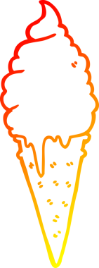 Bir çizgi film dondurmasının orjinal sıcak çizgi çizimi