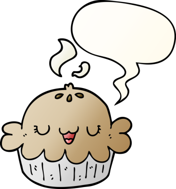 Düz eğimli konuşma baloncuklu orijinal şirin çizgi film pastası