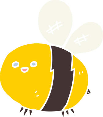 Orijinal düz renk çizgi film arısı