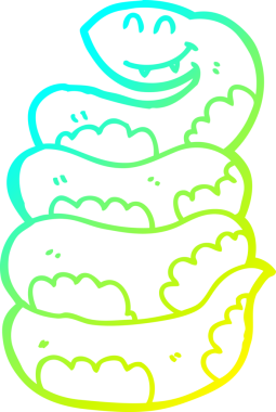 Orijinal soğuk eğimli çizgi çizgi film yılanı çizimi