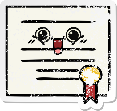 Güzel bir karikatür mezuniyet diplomasının orijinal kederli çıkartması.