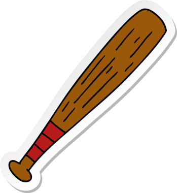 Orijinal el çizimi bir beyzbol sopası karalaması.