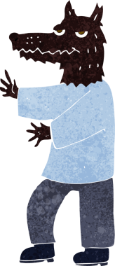 Bir insan tarafından çizilmiş orijinal bir kurt adam.