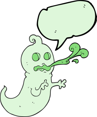 Özgün serbest konuşma baloncuğu çizgi film sümüksü hayalet