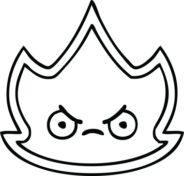 Orijinal çizgi bir yangın karikatürü çiziyor