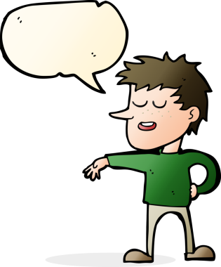 Orijinal karikatürist konuşma baloncuğuyla saygısız bir hareket yapıyor.