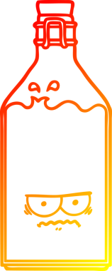 Eski bir şişenin orjinal sıcak çizgi çizimi