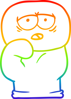 Orijinal gökkuşağı gradyan çizgi çizimi bir çizgi film boks eldiveni