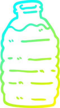 Bir çizgi film şişesinin orijinal soğuk eğimli çizimi