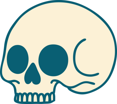 Bir kafatasının orijinal ikonik dövme şekli