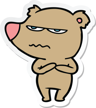 Kızgın ayı çizgi filminin orijinal çıkartması.