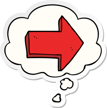 Yazılı çıkartma olarak düşünce baloncuklu orijinal çizgi film okunu gösterdi