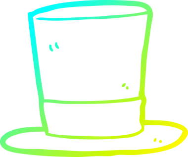 Çizgi film silindir şapkasının orijinal soğuk gradyan çizimi