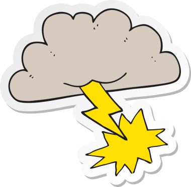 Bir karikatür fırtına bulutunun orijinal çıkartması