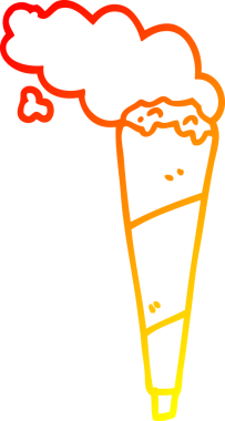 Bir karikatür sigara tiryakisinin orjinal sıcak çizgi çizimi