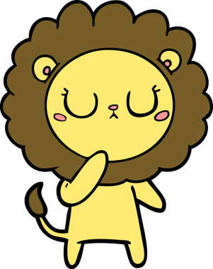 Bir insan tarafından çizilmiş orijinal karikatür aslanı.