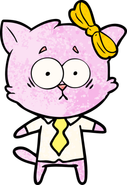 Bir insan tarafından çizilmiş orijinal çizgi film kedisi.