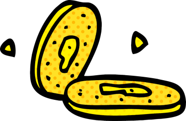 Orijinal karikatür altın sikkeler