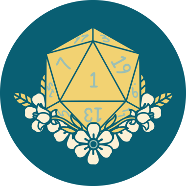 Orijinal Retro Dövme Biçimi Doğal Çiçek elementli bir zar