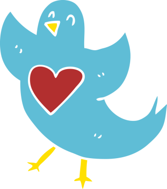 orijinal karikatür karikatür kalbi olan kuş