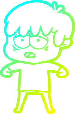 Orijinal soğuk hava çizgisi. Bitkin bir çizgi film karakteri.