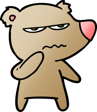 Bir insan tarafından çizilmiş orijinal ayı çizgi film karikatürü.