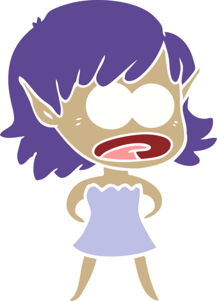 Orijinal düz renkli çizgi film Elf kızı şok etti