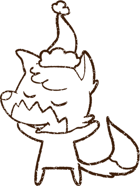 Orijinal Noel Tilkisi Kömür Çizimi