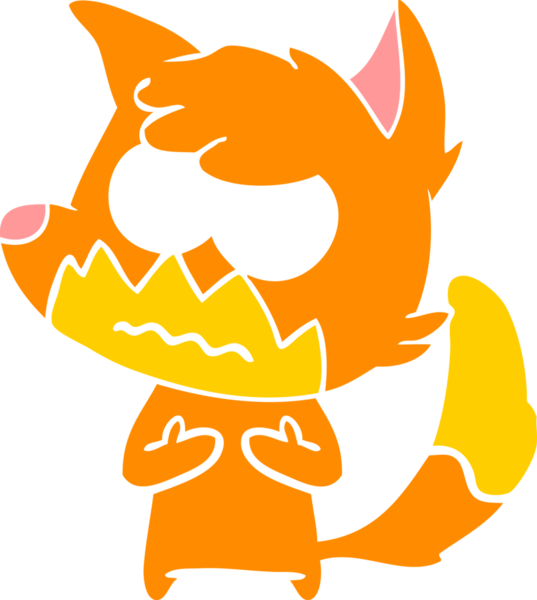 Orijinal düz renkli çizgi film rahatsız edici tilki