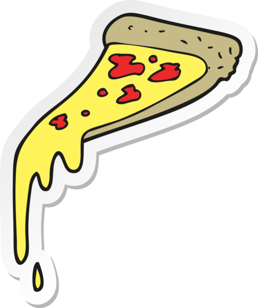 Çizgi film pizza diliminin orijinal çıkartması.