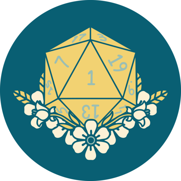 Orijinal Retro Dövme Biçimi Doğal Çiçek elementli bir zar