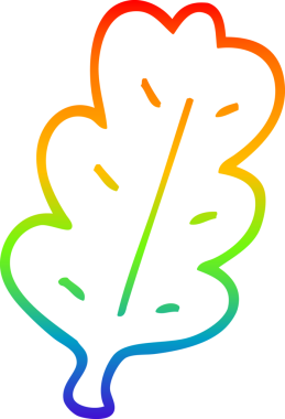 Orijinal gökkuşağı gradyanı çizgi film yaprağının çizimi