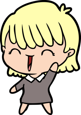 Bir insan tarafından çizilmiş orijinal karikatür kadın.