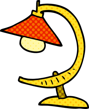 Orijinal karikatür karalaması funky lamba