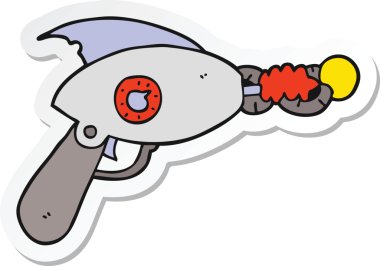 Orijinal bir ışın tabancası çıkartması.