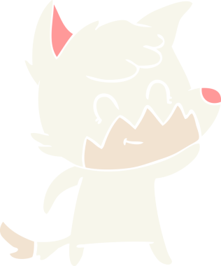 Orijinal düz renk çizgi film dost tilki